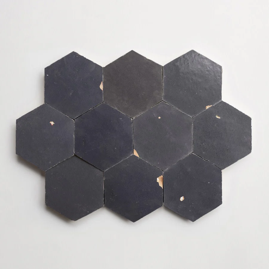 zellige | battled armor | hex ~ 3½"x4"x⅜" - Image 6