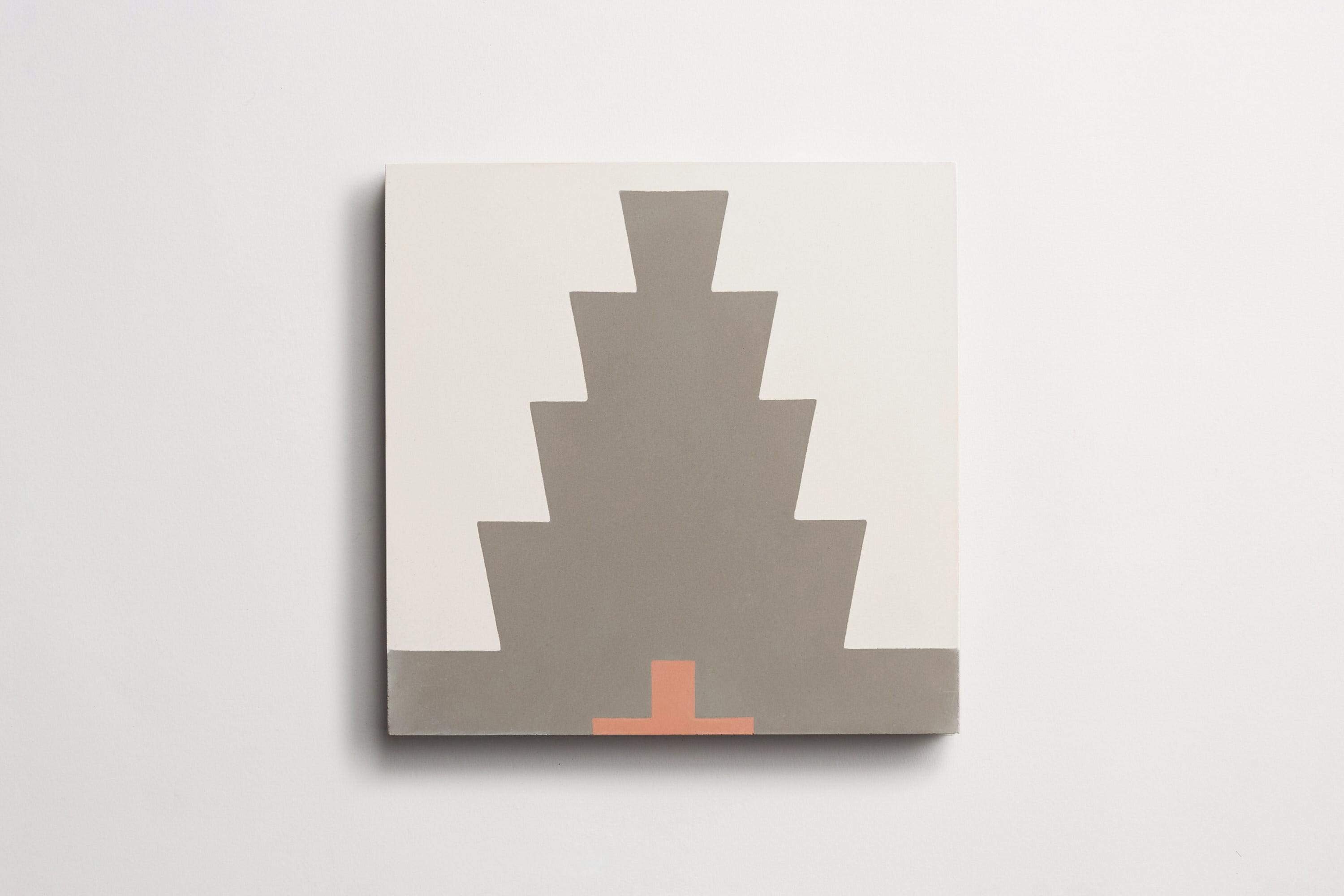 cement | new west pattern nine | metal, white + red clay ~ 8"x8"x⅝" - Image 3