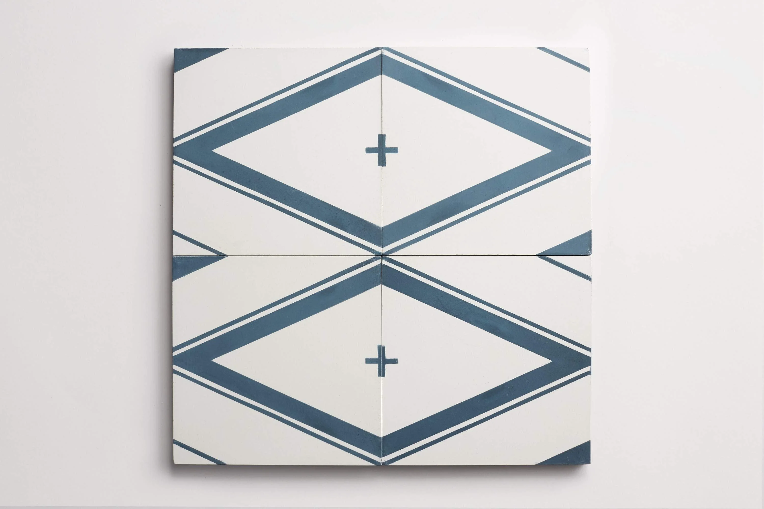 cement | new west pattern five | federal blue + white (hudson bay) ~ 8"x8"x⅝" - Image 3