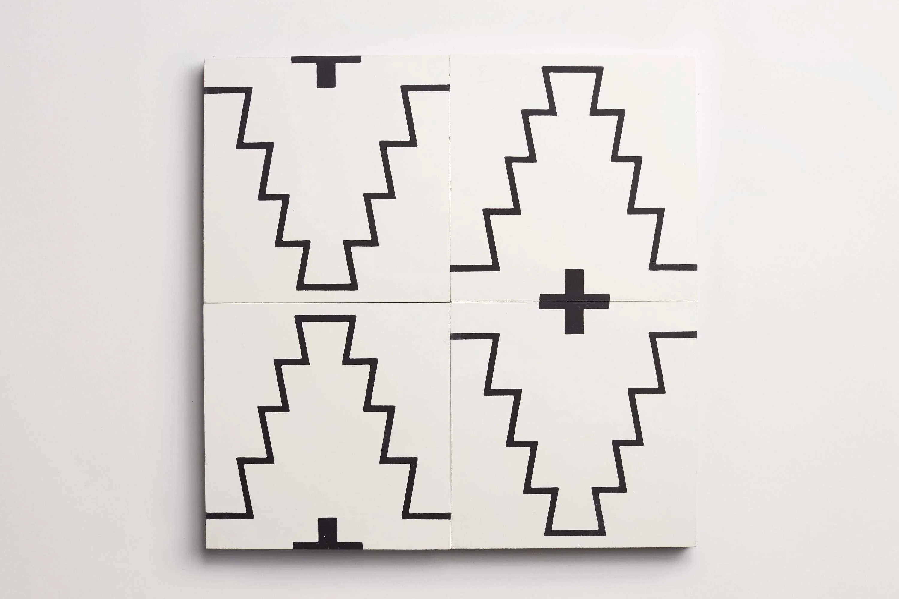 cement | new west pattern one | white + black ~ 8"x8"x⅝" - Image 3