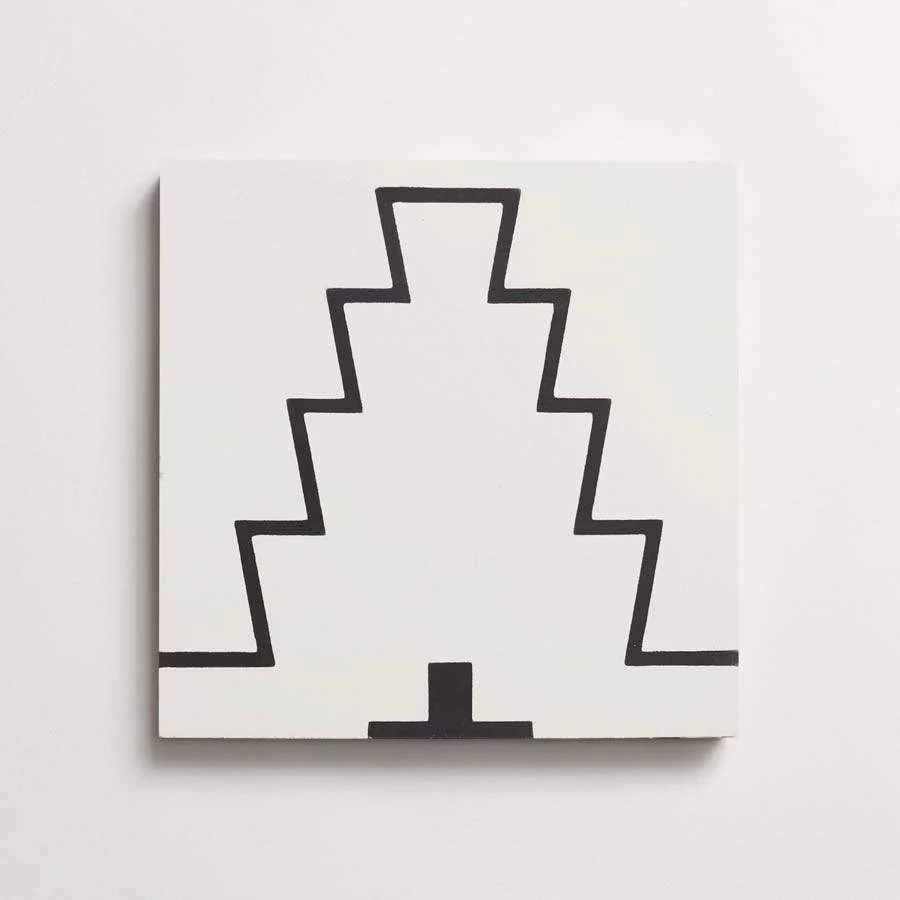 cement | new west pattern one | white + black ~ 8"x8"x⅝" - Image 4