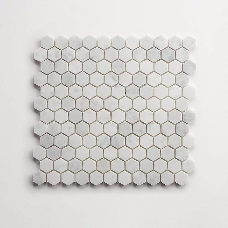 clé carrara | hex mosaic sheet ~ 1"x1⅛"x⅜" - Image 4