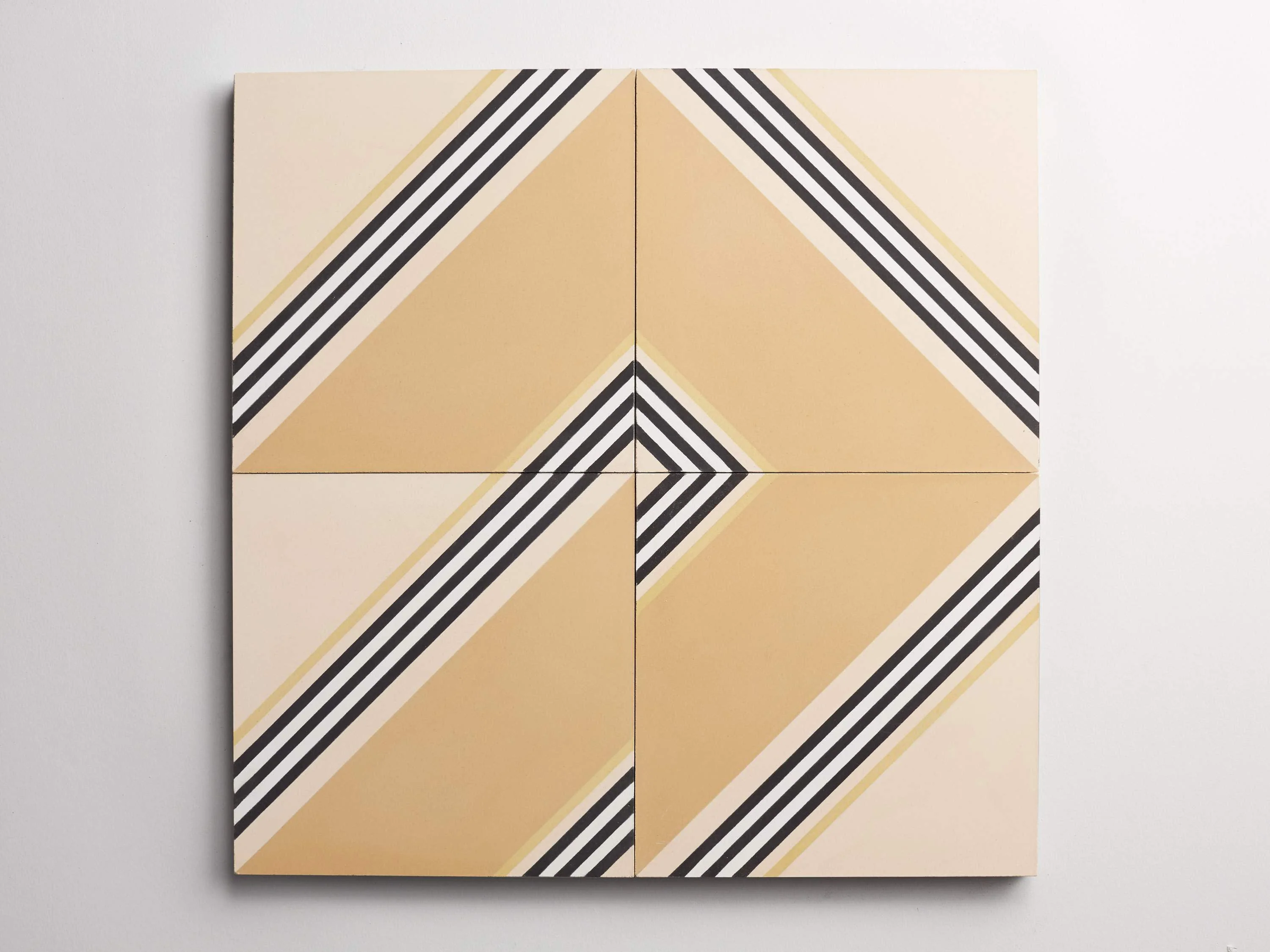 cement | gachot studios | pattern four | curry, caramel, white, black + shell ~ 8"x8"x⅝" - Image 5