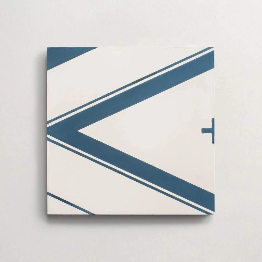 cement | new west pattern five | federal blue + white (hudson bay) ~ 8"x8"x⅝" - Image 4