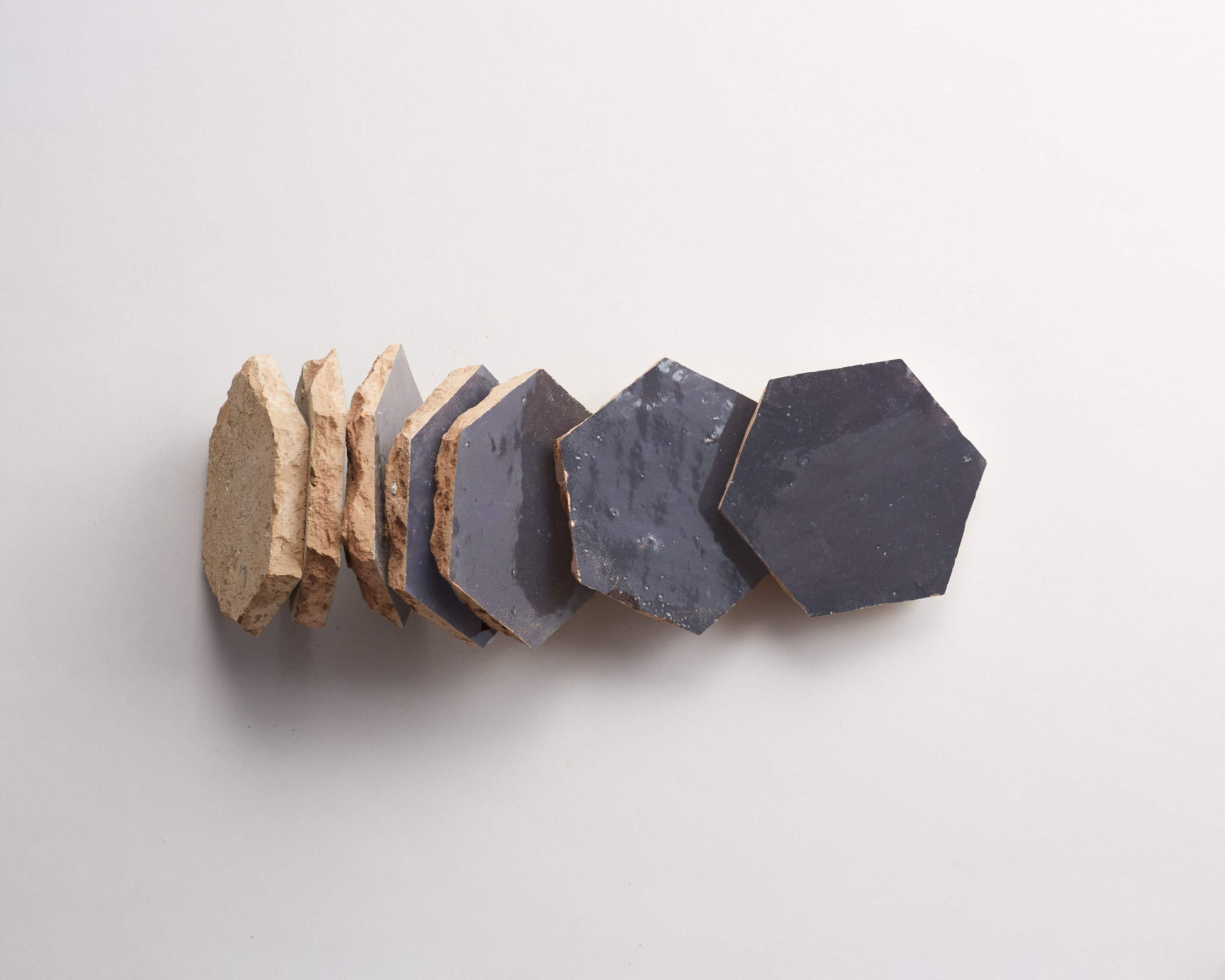 zellige | battled armor | hex ~ 3½"x4"x⅜" - Image 5