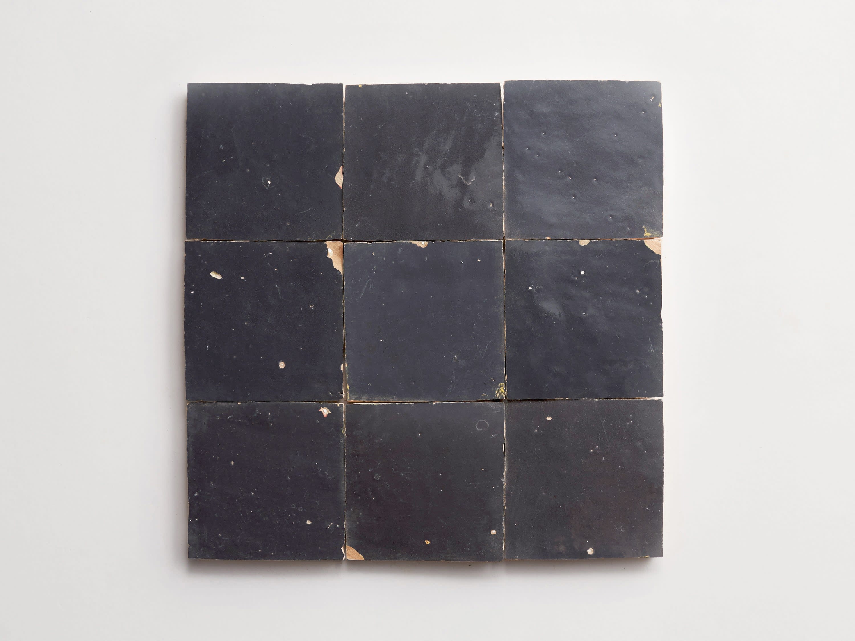 zellige | battled armor | square ~ 4"x4"x⅜" - Image 4