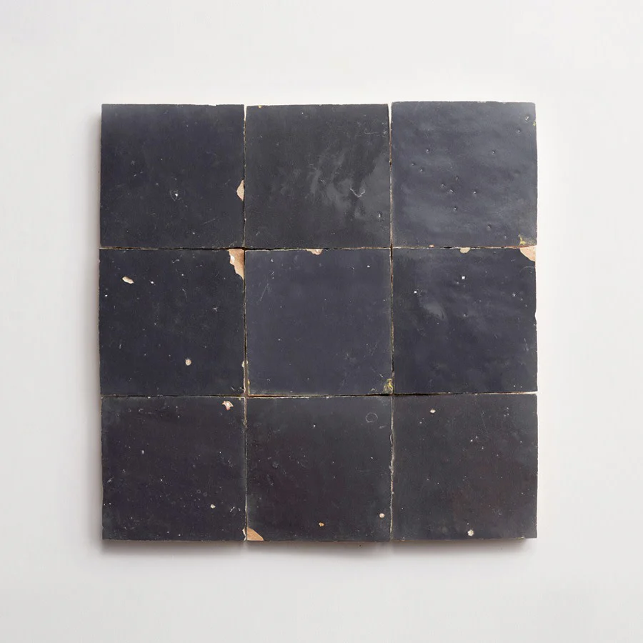 zellige | battled armor | square ~ 4"x4"x⅜" - Image 6