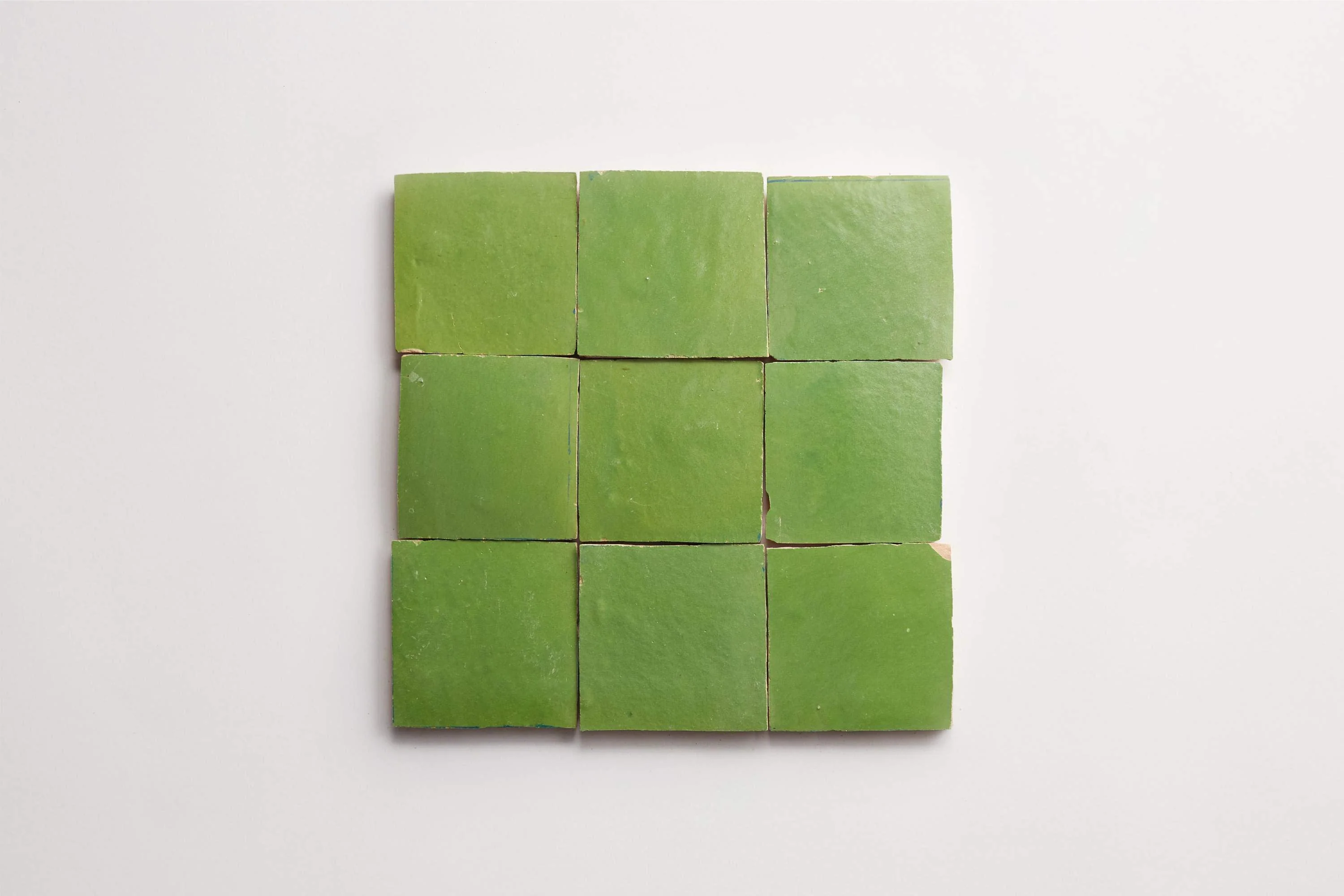 zellige | fallen citrus | square ~ 4"x4"x⅜" - Image 4