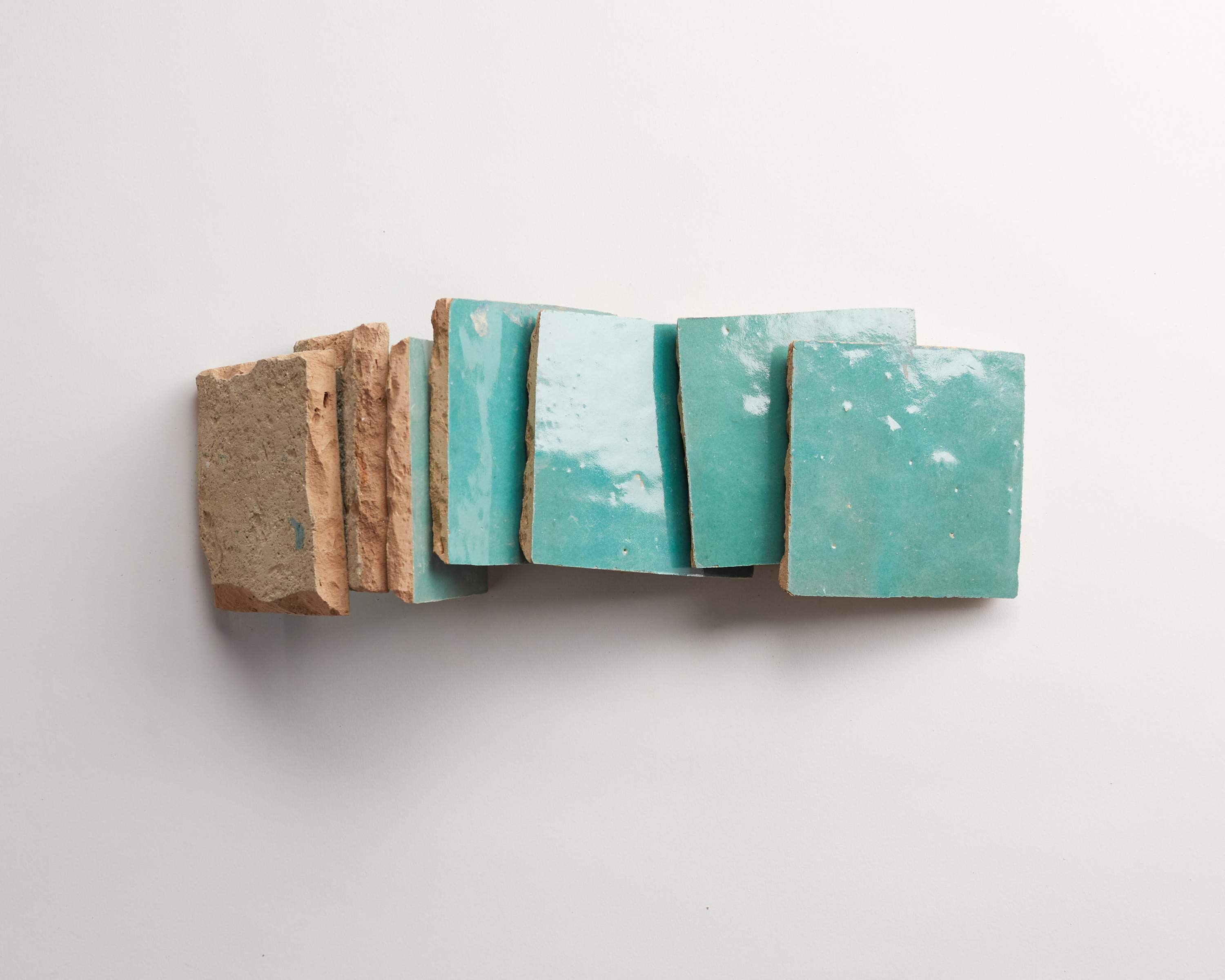 zellige | forgotten turquoise | square ~ 4"x4"x⅜" - Image 5