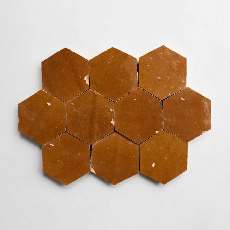 zellige | golden henna | hex ~ 3½"x4"x⅜" - Image 6