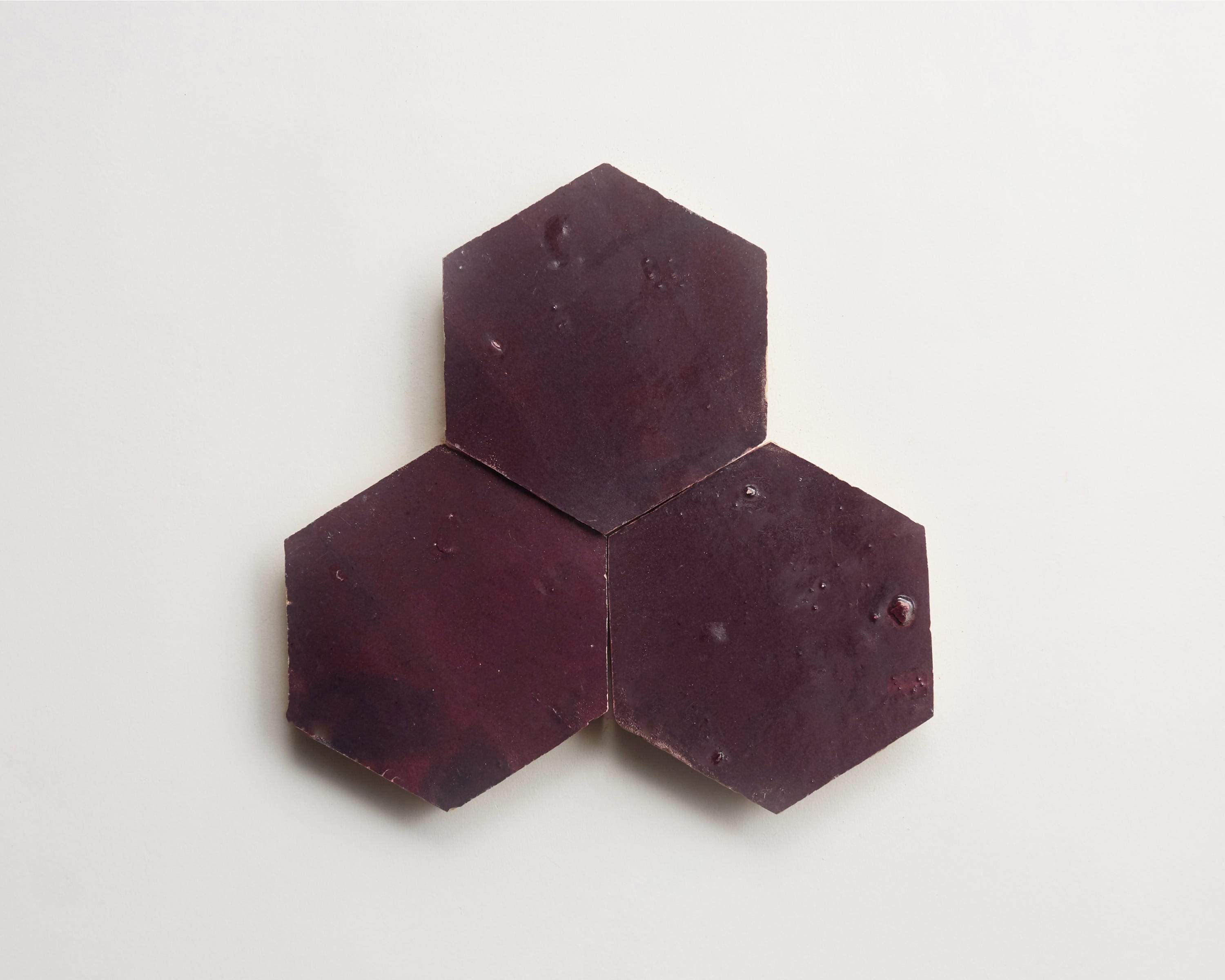 zellige | midnight port | hex ~ 3½"x4"x⅜" - Image 3