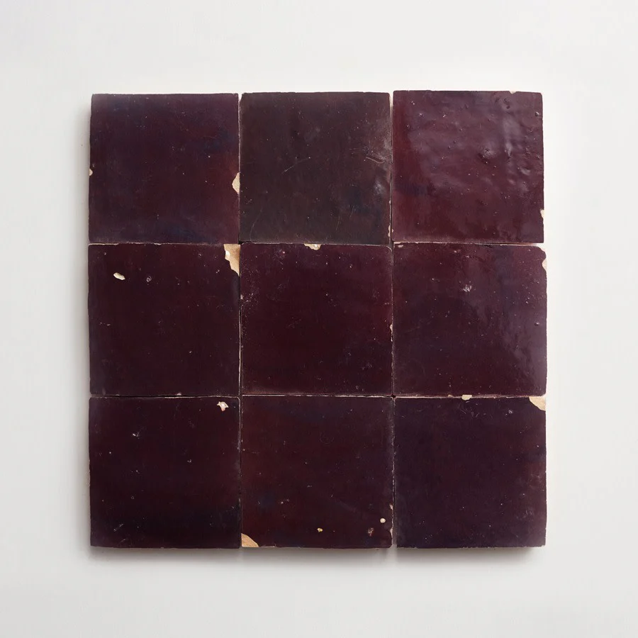 zellige | midnight port | square ~ 4"x4"x⅜" - Image 6