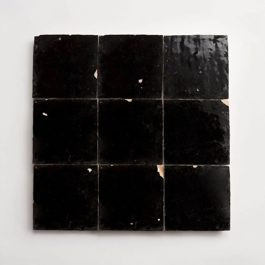 zellige | scribes ink | square ~ 4"x4"x⅜" - Image 6